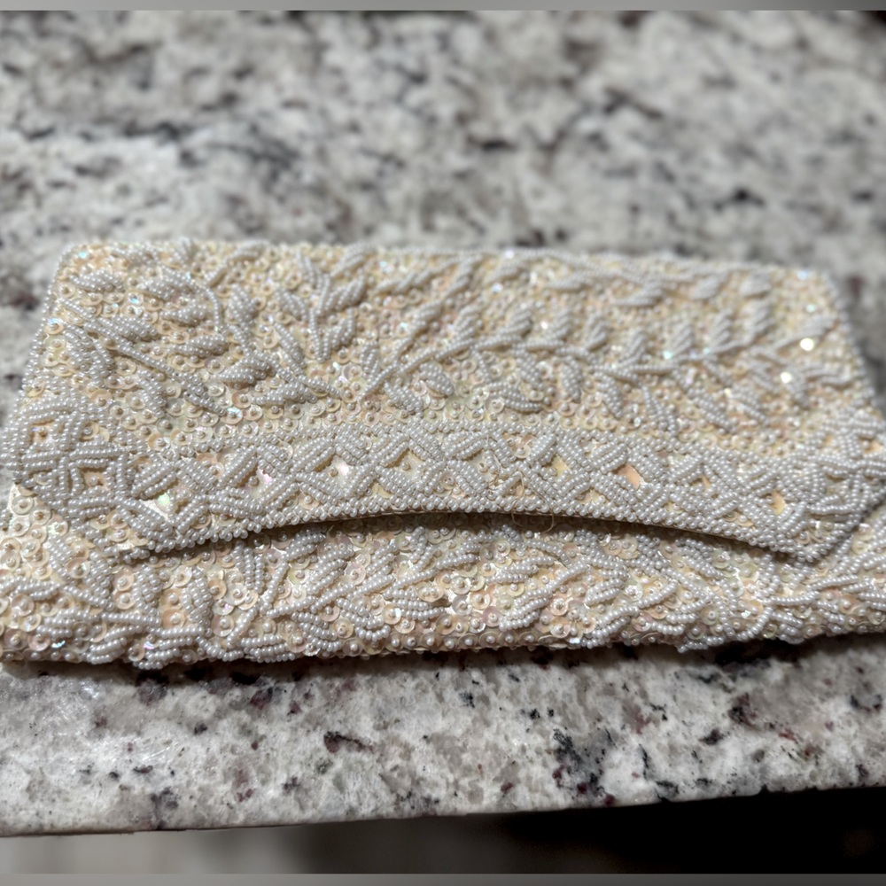 1960 La Regale Golden Beaded Handbag Evening Clutch Handmade in Hong Kong - Picture 3 of 11